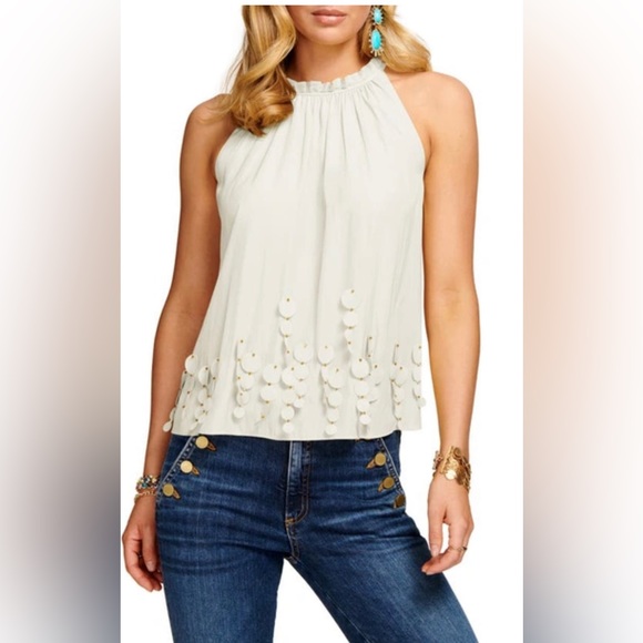 Ramy Brook Tai Appliqué Halter Top - Picture 1 of 11